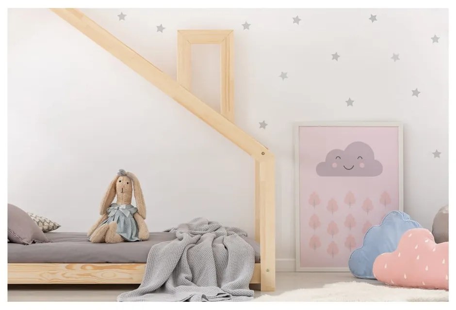 Letto da casa in legno di pino, 120 x 200 cm Mila DMS - Adeko