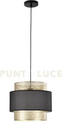 Lampadario a sospensione lounge singolo pendente oro e nero in meta...