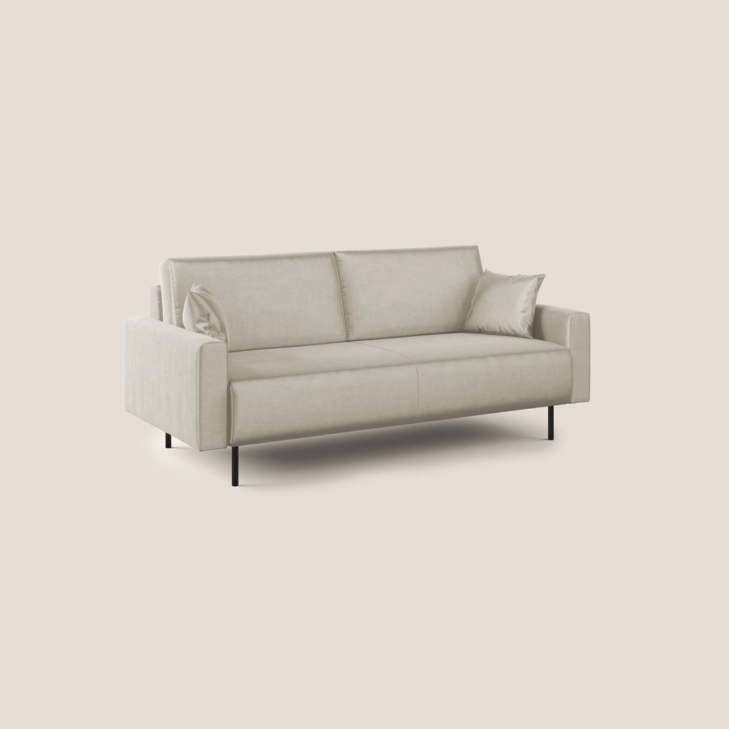 Arthur divano moderno in velluto morbido impermeabile T01 panna