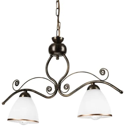 Lampadario a sospensione con catena RETRO 2xE27/60W/230V bronzo/patina