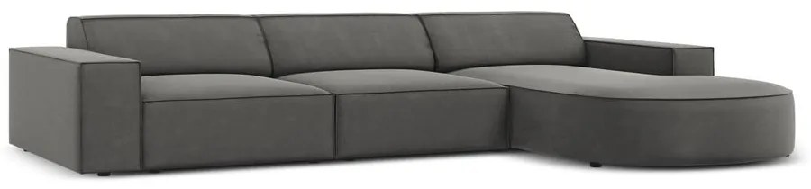 Divano angolare in velluto grigio (angolo destro) Jodie - Micadoni Home