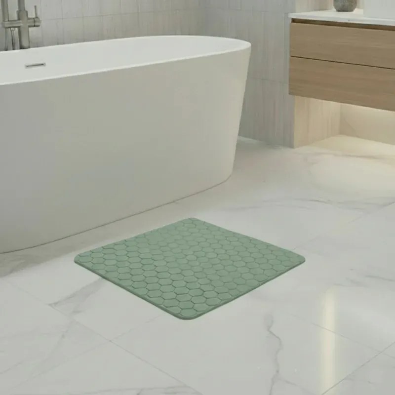 Tappeto bagno antiscivolo verde 54x54 cm Maya