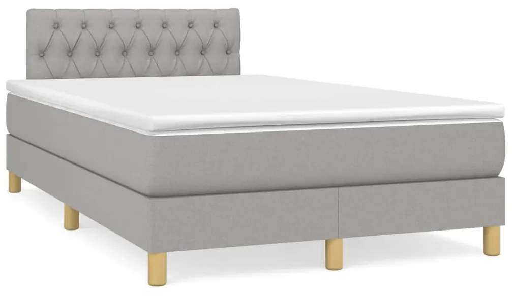 Giroletto A Molle Con Materasso Grigio Chiaro 120x190cm Tessuto /