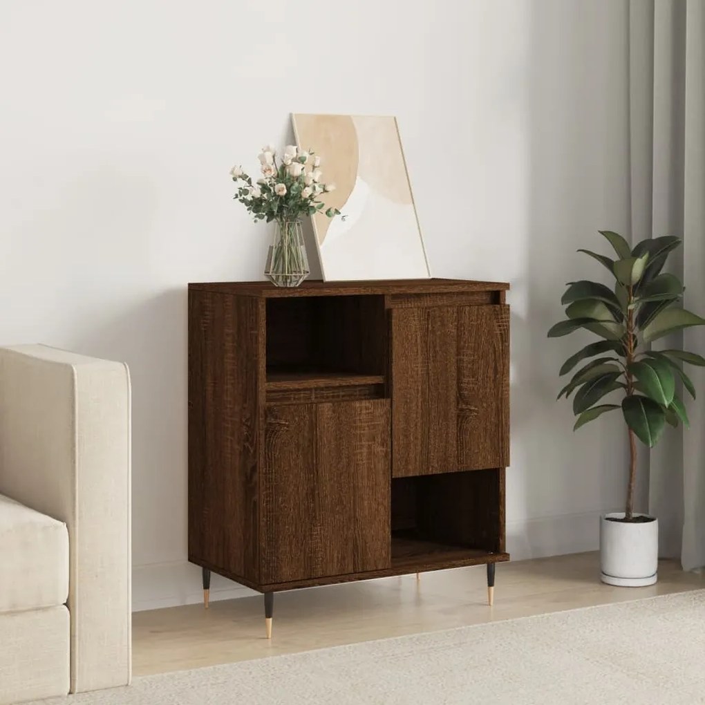 Credenza Rovere Marrone 60x35x70 Cm İn Legno Multistrato /