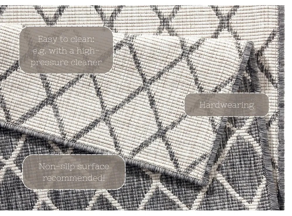 Tappeto da esterno grigio e crema , 200 x 290 cm Malaga - NORTHRUGS