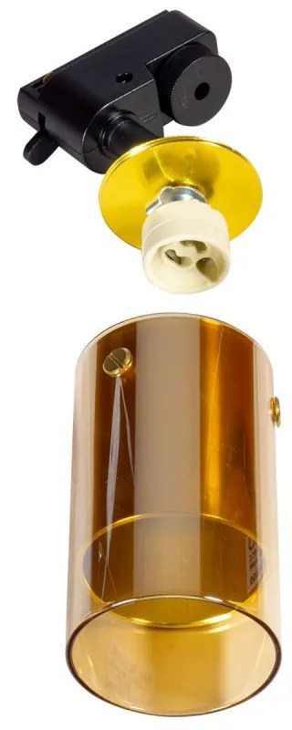 Faro GU10 per binario Monofase in Vetro color Oro, Dorato Faro a binario Monofase / GU10