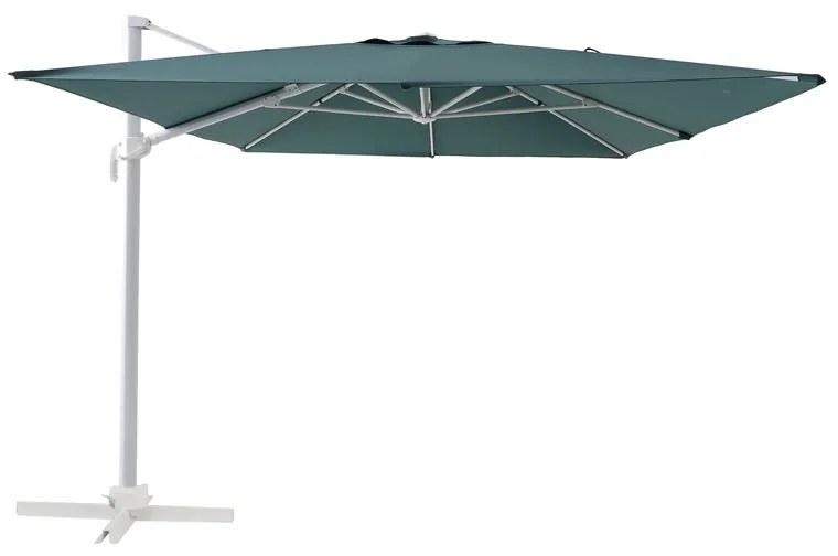 Ombrellone a palo laterale grigio AURA NATERIAL con telo verde