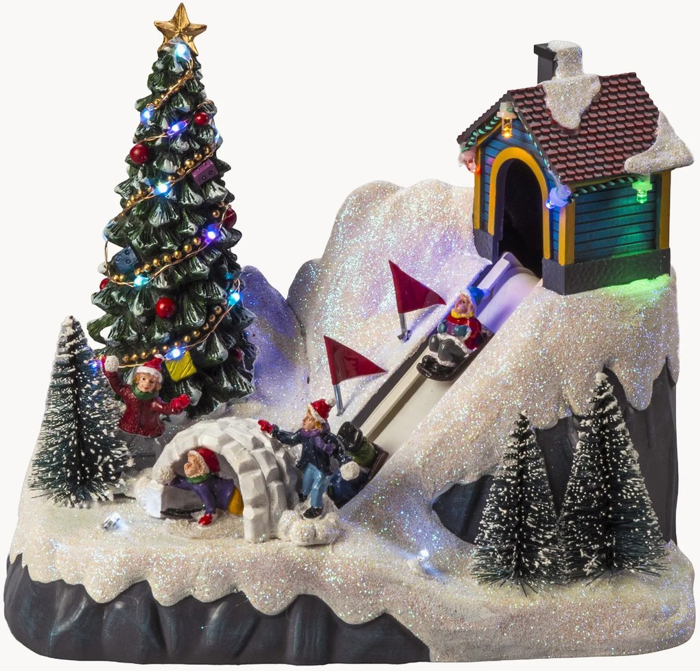 Decorazione natalizia a LED con funzione timer Toboggan Run