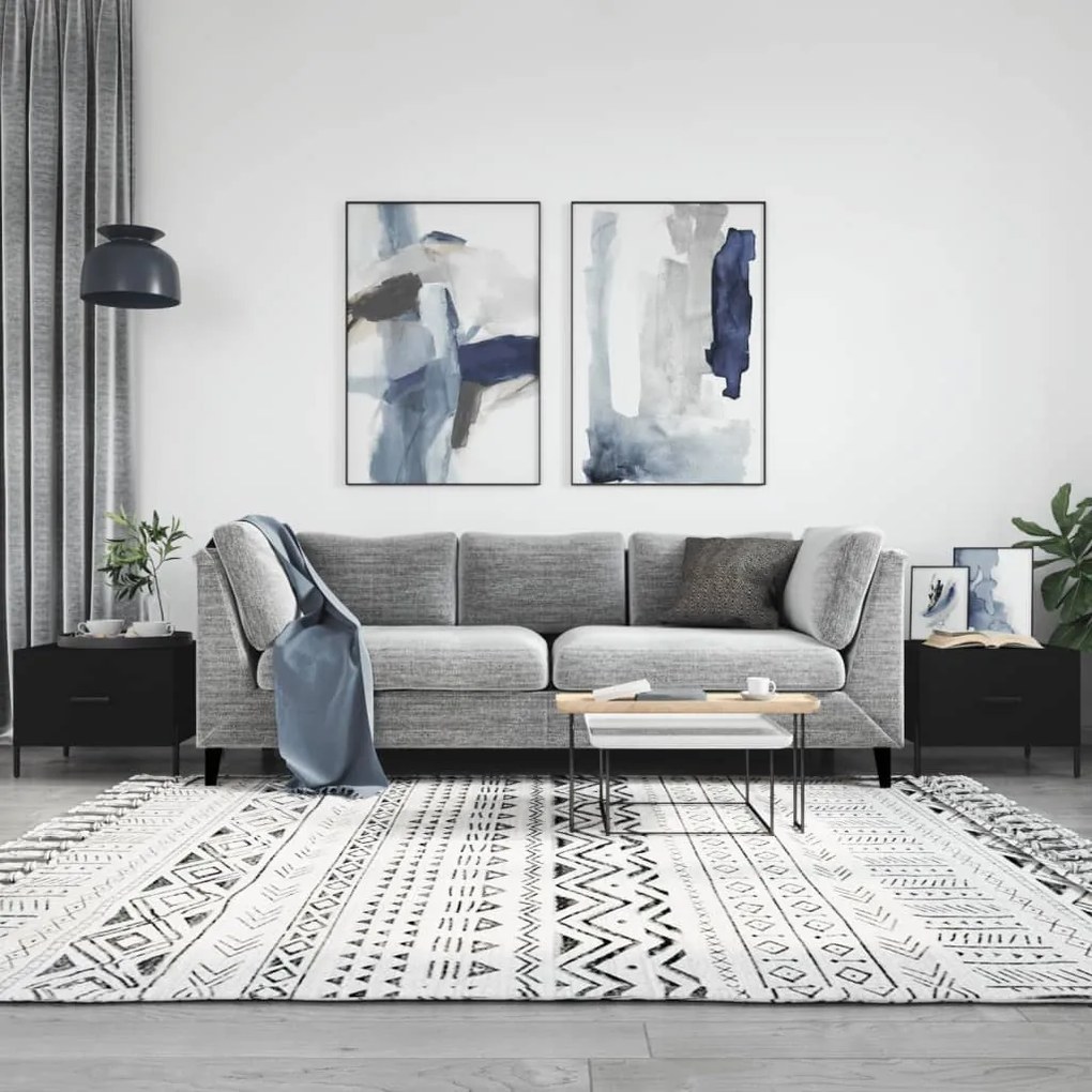 Tavolini Da Salotto 2 Pz Neri 50x50x40 Cm İn Legno Multistrato /