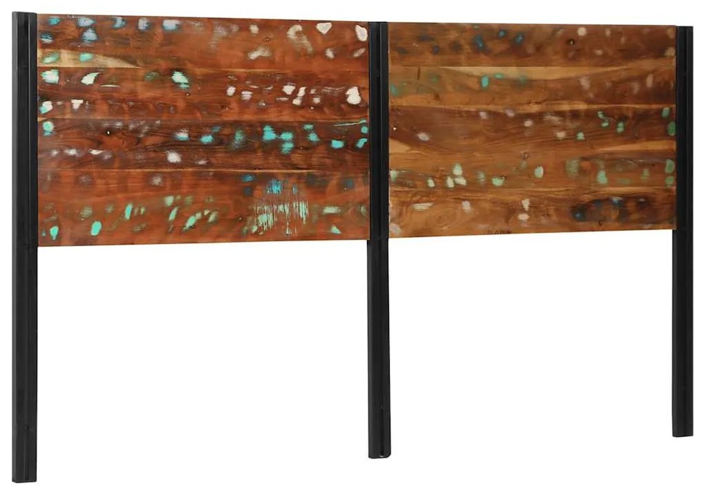 Testiera 180 Cm İn Legno Massello Di Recupero E Ferro /