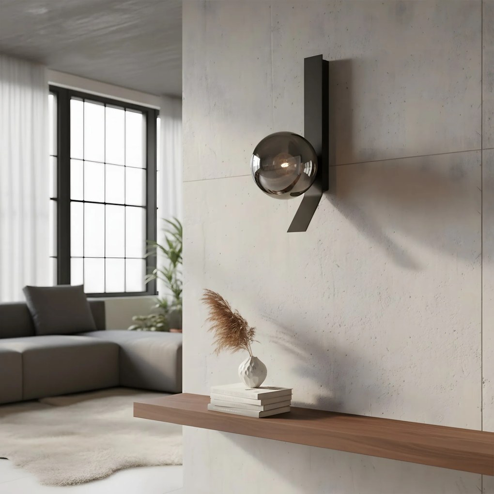 APPLIQUE DA PARETE APP1757-1W CROMO NERO