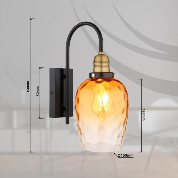 Globo 15786W - Applique SALVY 1xE27/60W/230V arancione