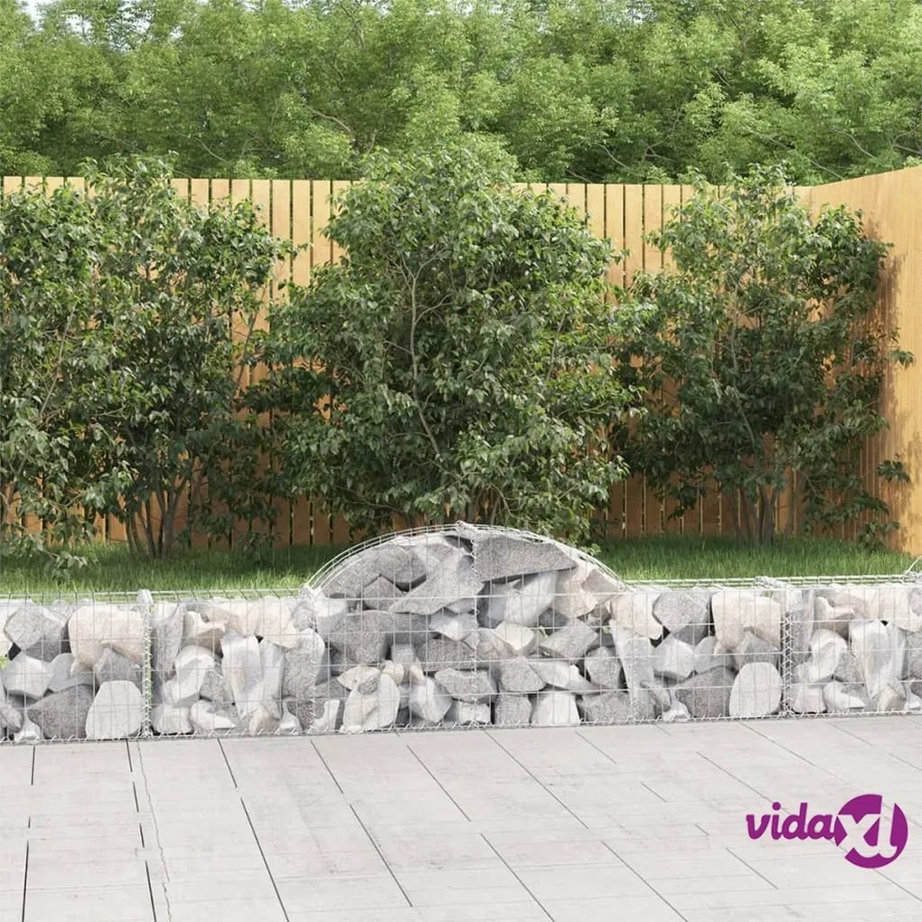 vidaXL Cesti Gabbioni ad Arco 4 pz 200x30x40/60 cm Ferro Zincato