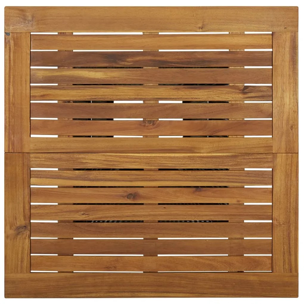 Tavolino da tè grigio 80x80x110 cm polyrattan e massello acacia