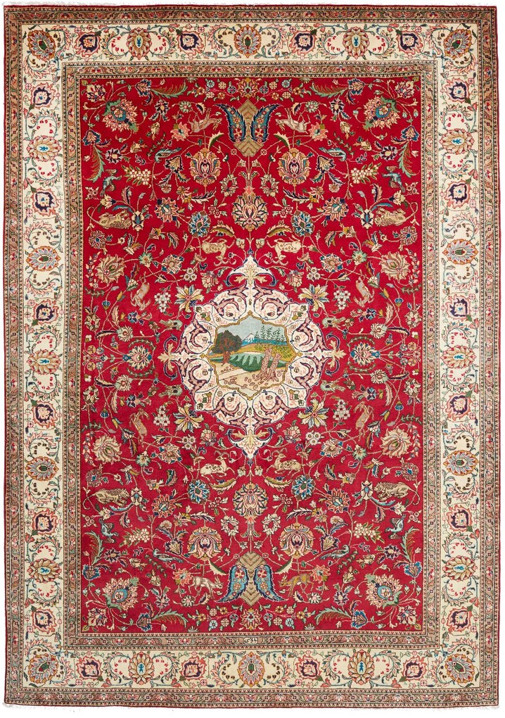 Tabriz Tappeto persiano 240x340 Rosso (Iran) Annodato A Mano