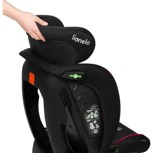 Lionelo - Seggiolino auto AART i-Dimensioni 40-150 cm nero/rosso
