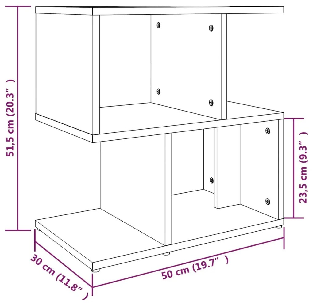 Comodini Grigio Sonoma 2pz 50x30x51,5 cm in Legno Multistrato