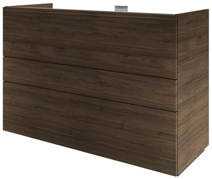 Mobile da bagno a terra L 120 x H 84 x P 48 cm noce, 3 cassetti Apertura push-pull SENSEA Neo Line, Maniglie acquistabili separatamente