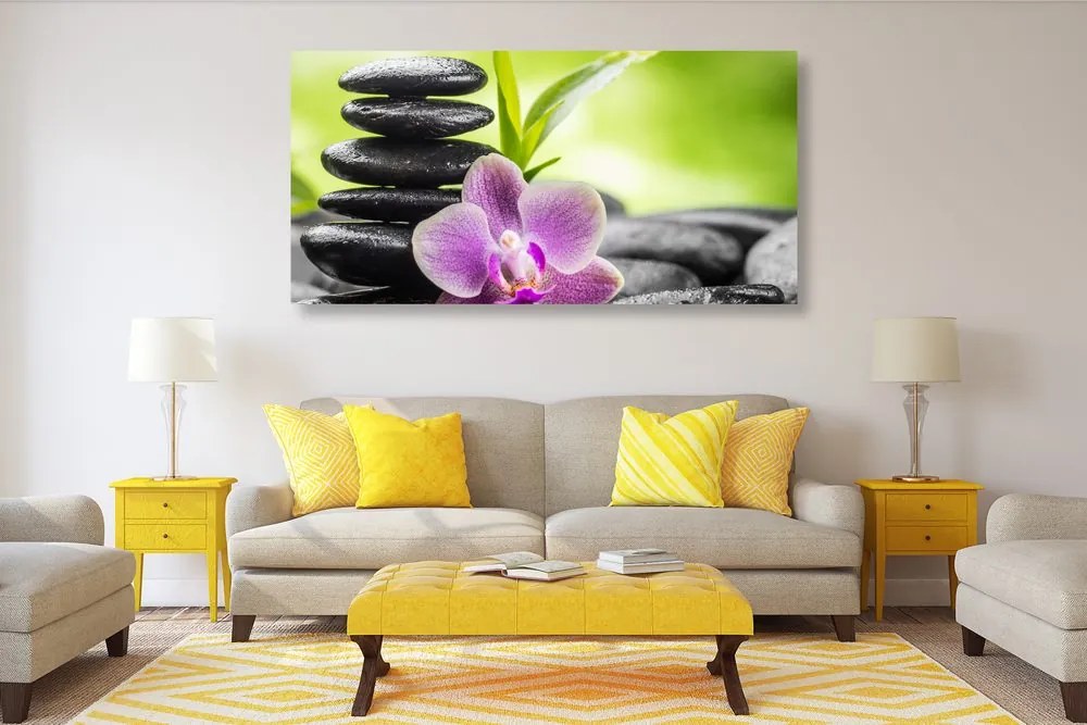 Quadro su tela – Composizione Zen tropicale