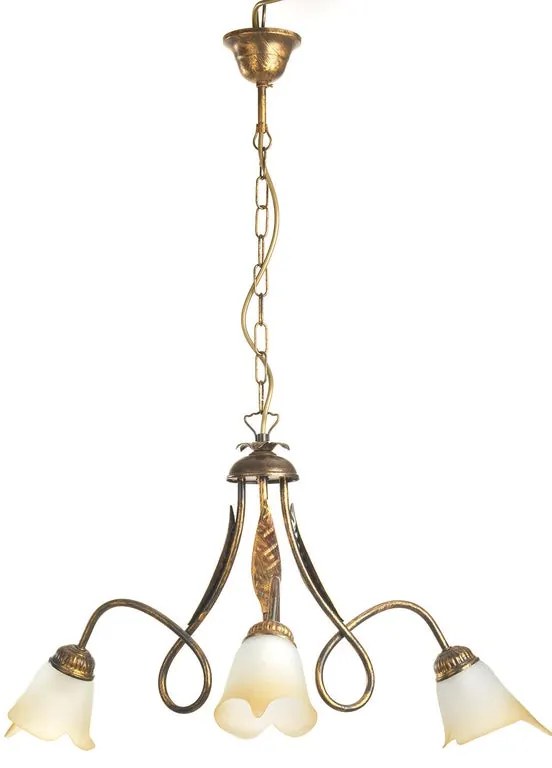 Lampadario Country charm Lampadario DOPPIO GIRO 3 - E14 beige paralume bianco 3x E14 Ø65cm