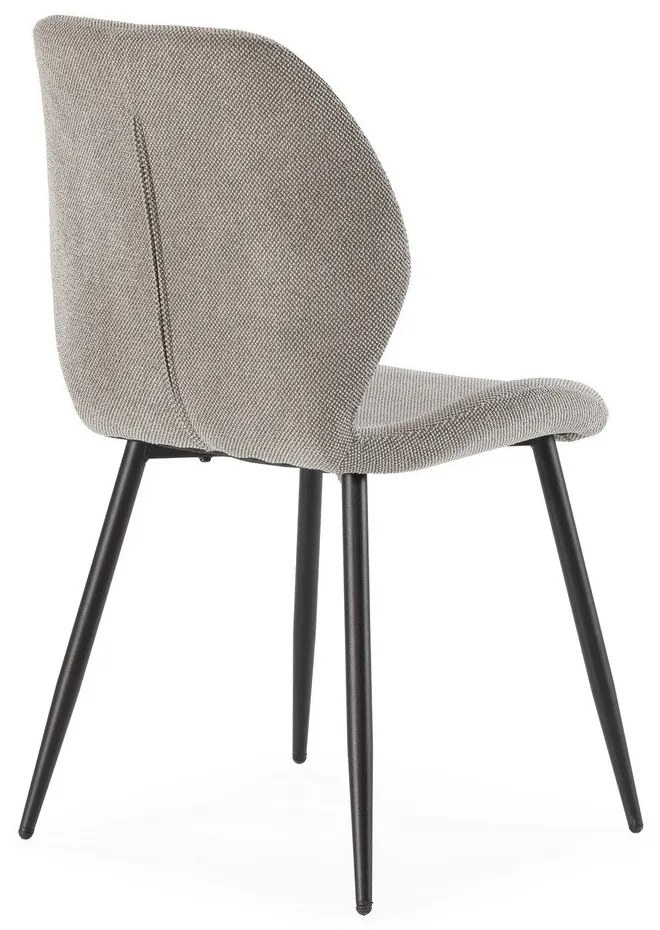 Sedie da pranzo in set grigio chiaro in imbottito 4 pz Ansu – Marckeric