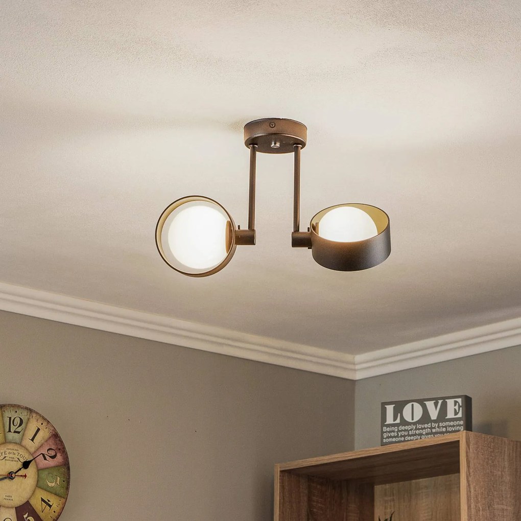 Plafoniera soffitto Mado Argon, dimmerabile, Nero, Soggiorno / Sala da pranzo, Metallo, Moderno, Plafoniera