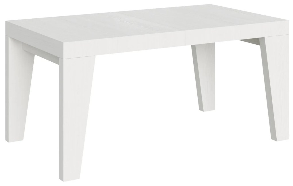 Tavolo allungabile Naxy made in italy itamoby in diverse dimensioni e finiture, Bianco Frassino / 90x160/420 cm