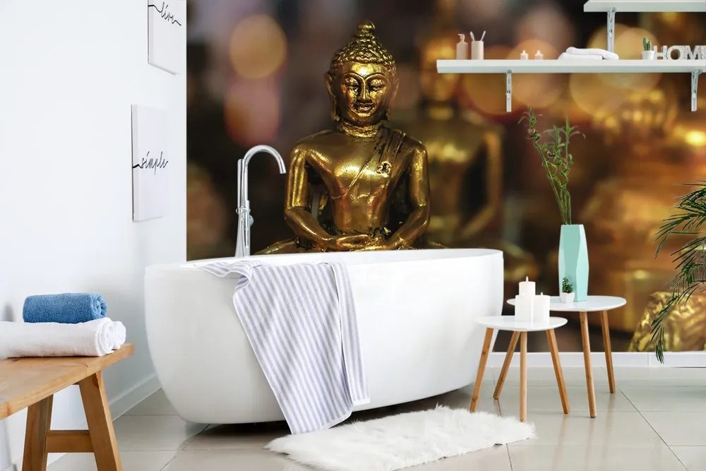Carta da parati autoadesiva – Buddha con sfondo astratto