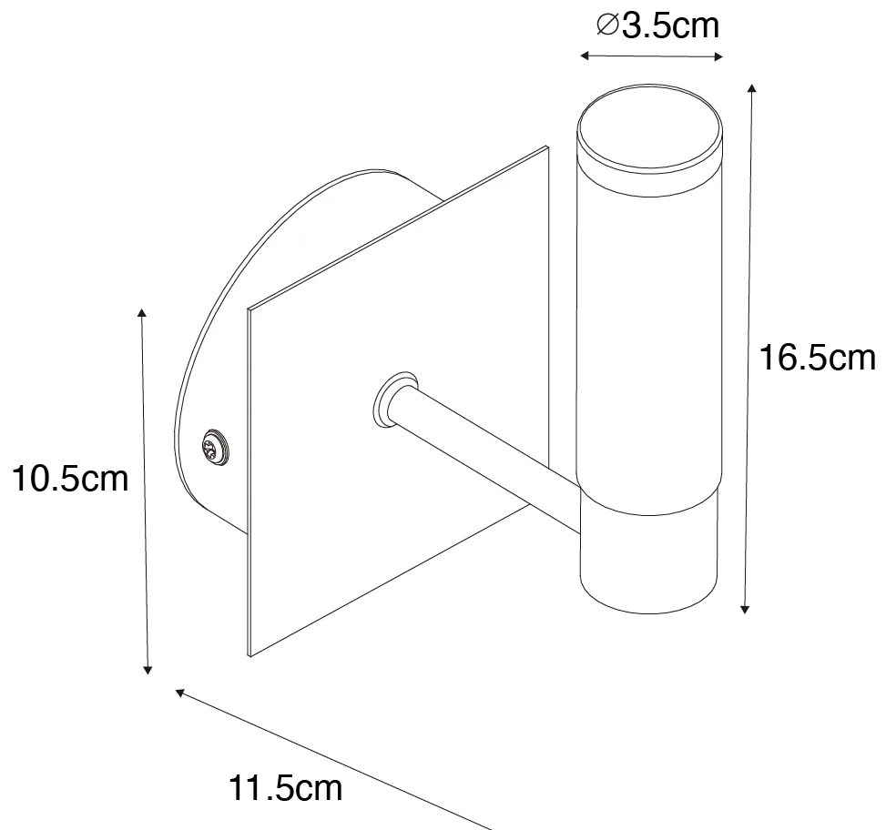 Lampada da parete per bagno moderna in acciaio IP44 - Bath