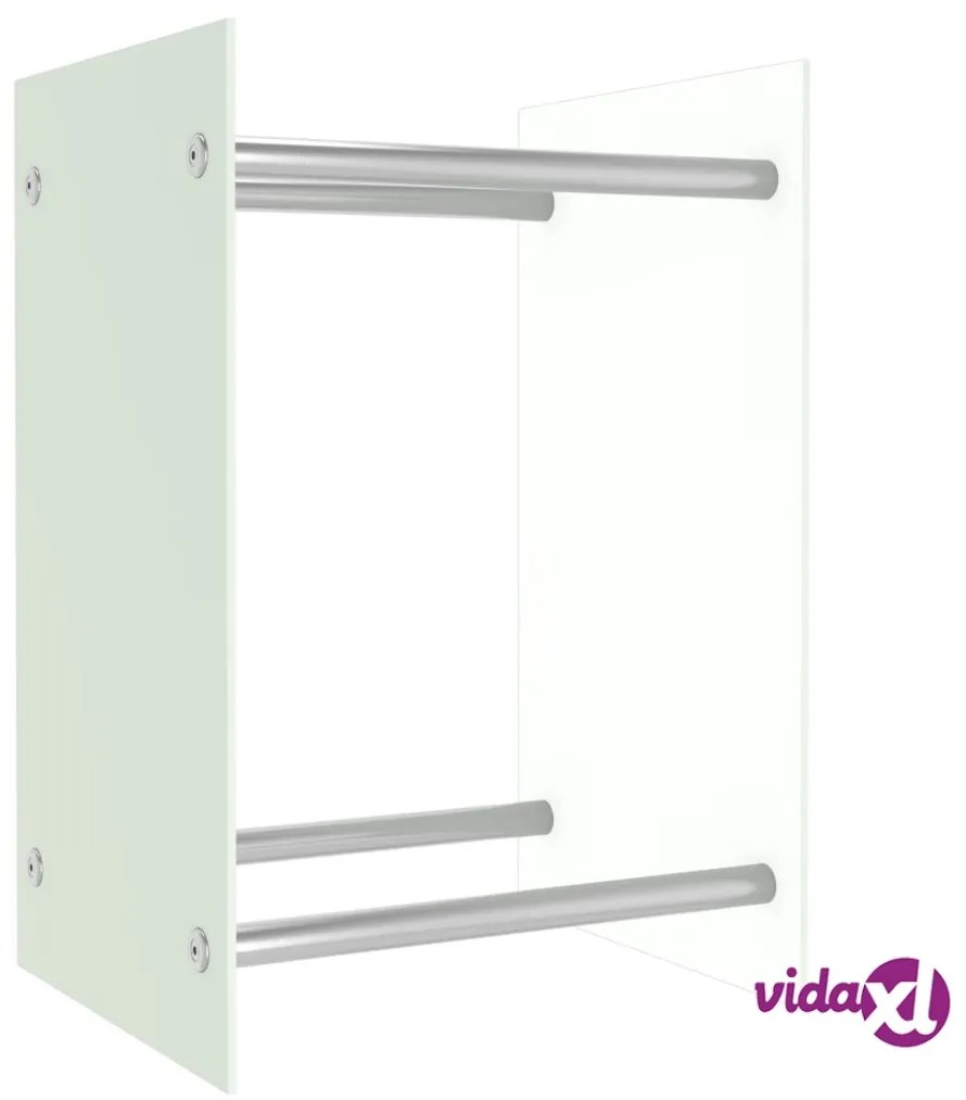vidaXL Porta Legna Bianco 40x35x60 cm in Vetro