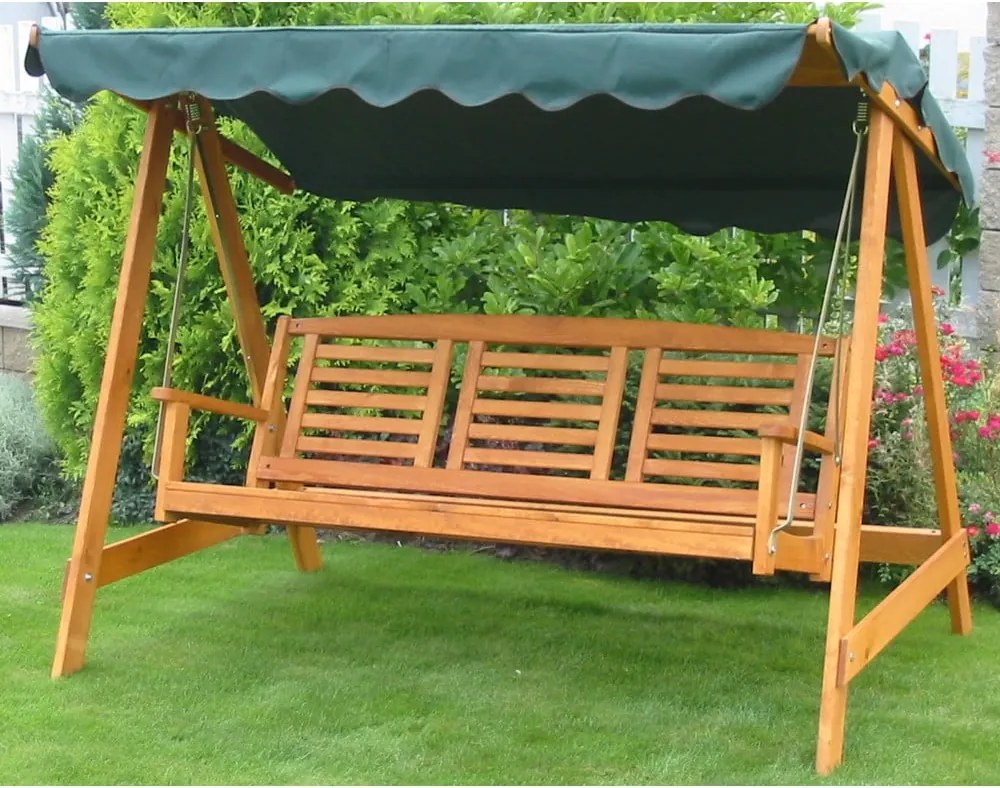 Altalena da giardino in legno verde-marrone Eden - Rojaplast