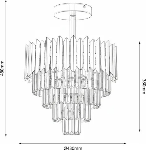 Brilagi - Plafoniera CRISTAL 5xE14/40W/230V Ø 43 cm