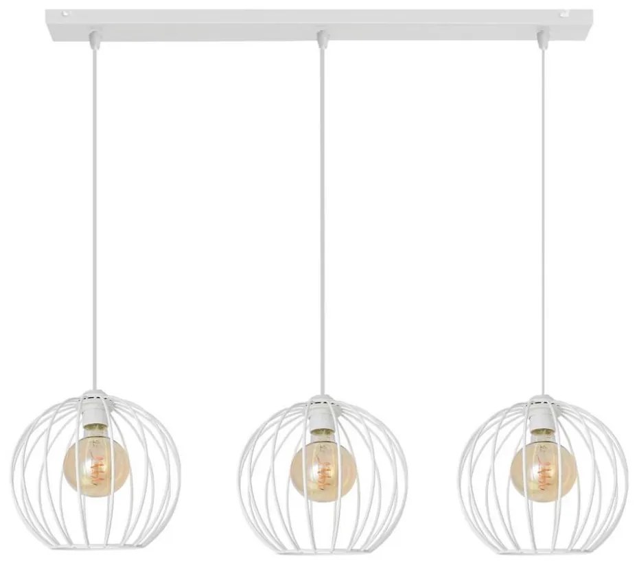 Lampadario su corda  MERCURE 3xE27/15W/230V bianco