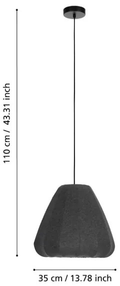 Eglo 43973 - Lampadario a sospensione con filo BARLASTON 1xE27/40W/230V diametro 35 cm