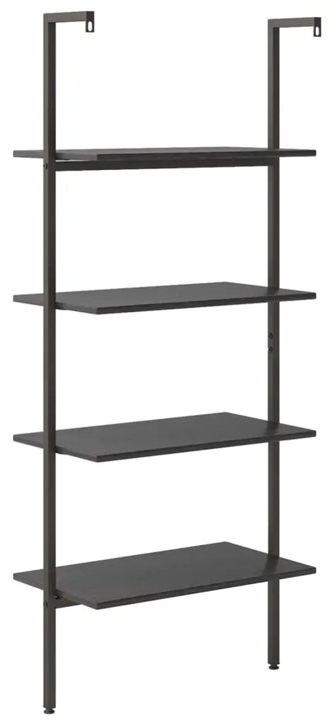 Scaffale pendente a 4 livelli nero 64x35x152,5 cm