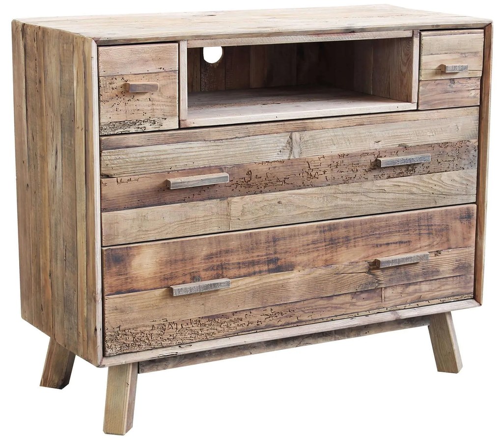 PINUS - cassettiera con 4 cassetti e un ripiano