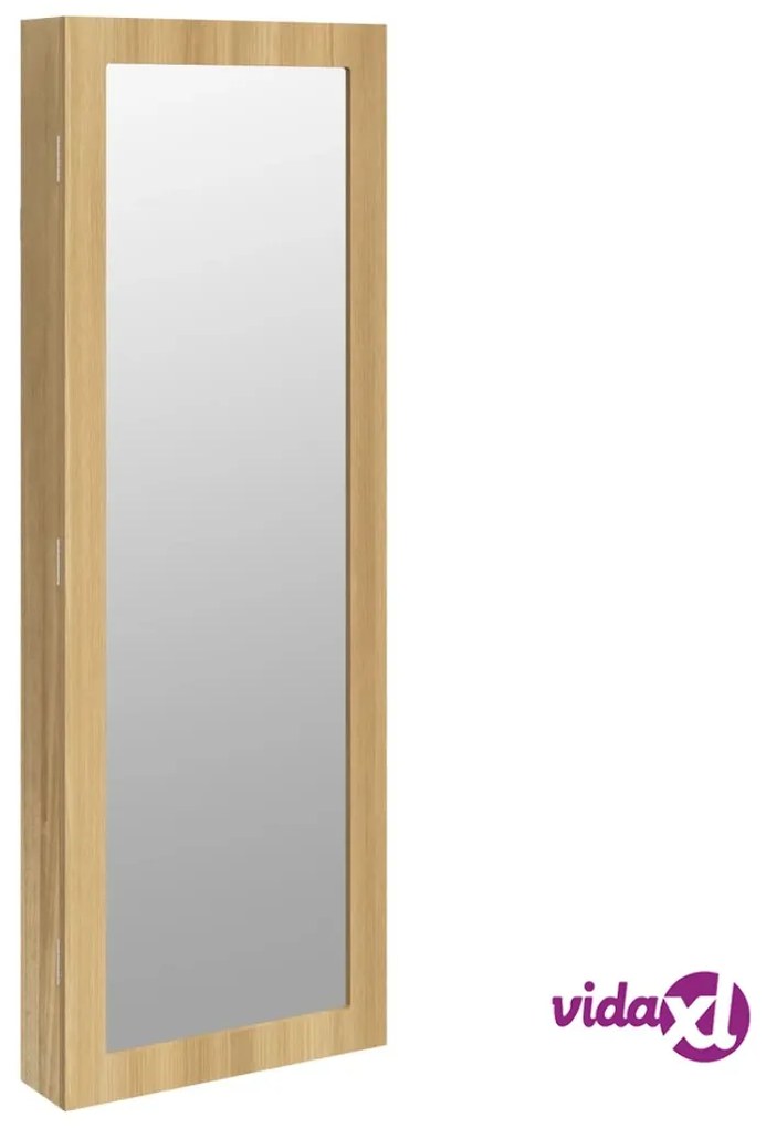 vidaXL Armadio Portagioie con Specchio a Muro 37,5x10x106 cm