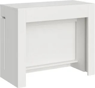 Consolle in legno nobilitato ELIA allungabile fino a 302 cm Bianco Frassino allunghe interne