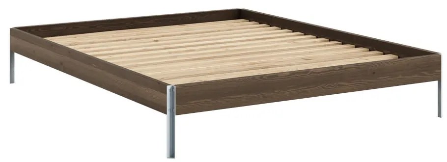 Letto matrimoniale marrone in pino massiccio con rete inclusa 160x200 cm Core – Karup Design