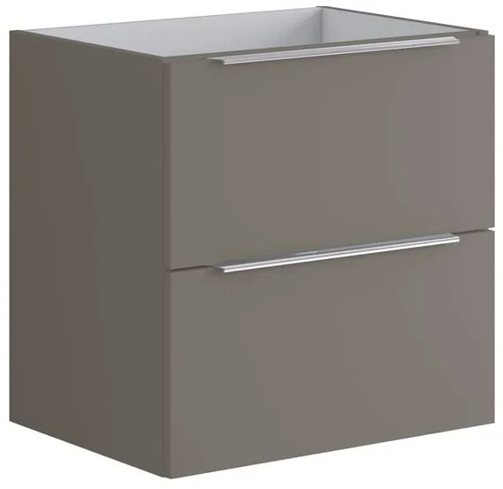 Mobile da bagno sotto lavabo Brera grigio opaco L 59.5 x H 60 x P 45.5 cm 2 cassetti, lavabo non incluso