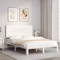 Giroletto con Testiera Bianco 140x190 cm in Legno Massellocod mxl 69578