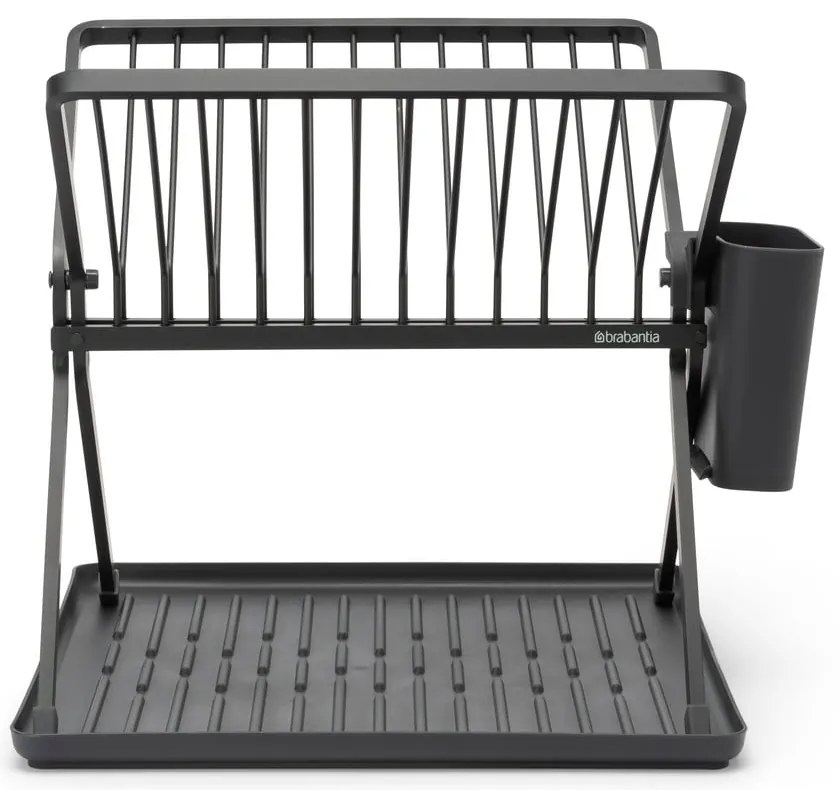 Scolapiatti grigio scuro in metallo a due livelli 37x33 cm - Brabantia