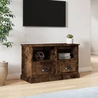 Mobile Porta TV Rovere Fumo 80x35x50 cm in Legno Multistrato 816285