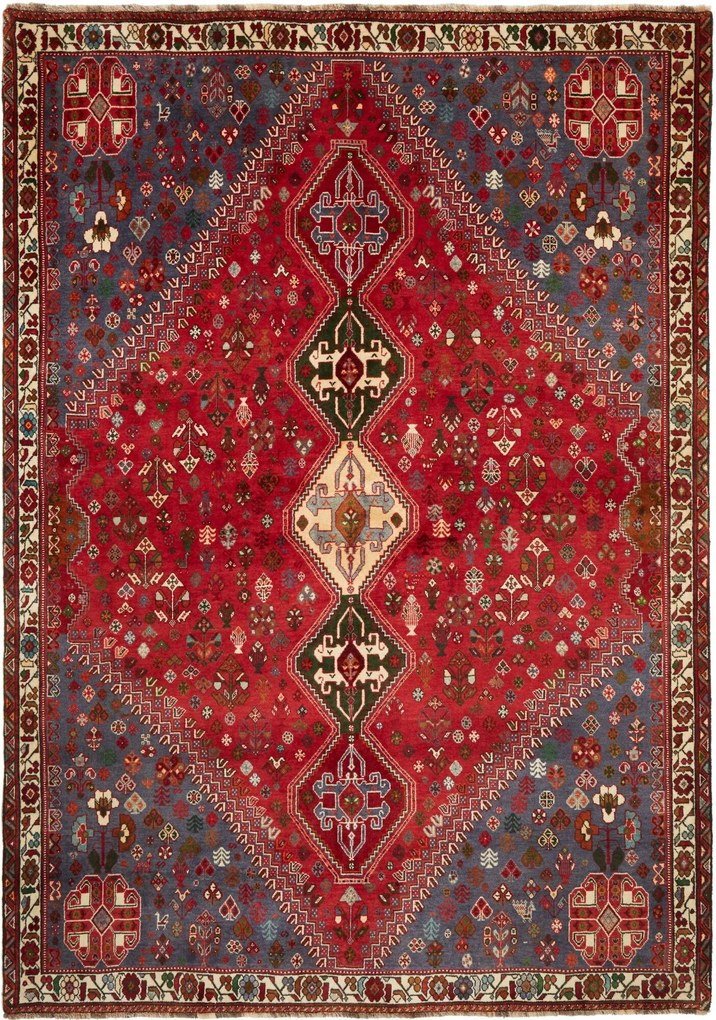 Shiraz Tappeto persiano 190x270 Rosso (Iran) Annodato A Mano