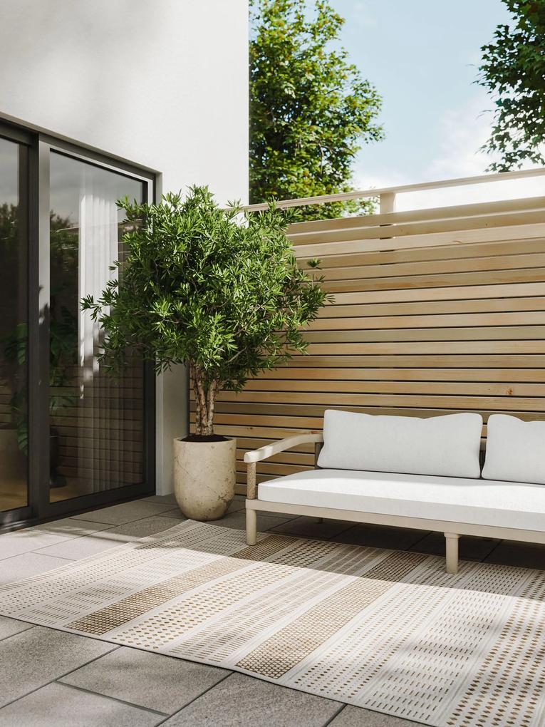 benuta Basic Tappeto per interno ed esterno Kaleo Cream/Beige 160x230 cm - Tappeto outdoor per balcone, terrazzo e giardino
