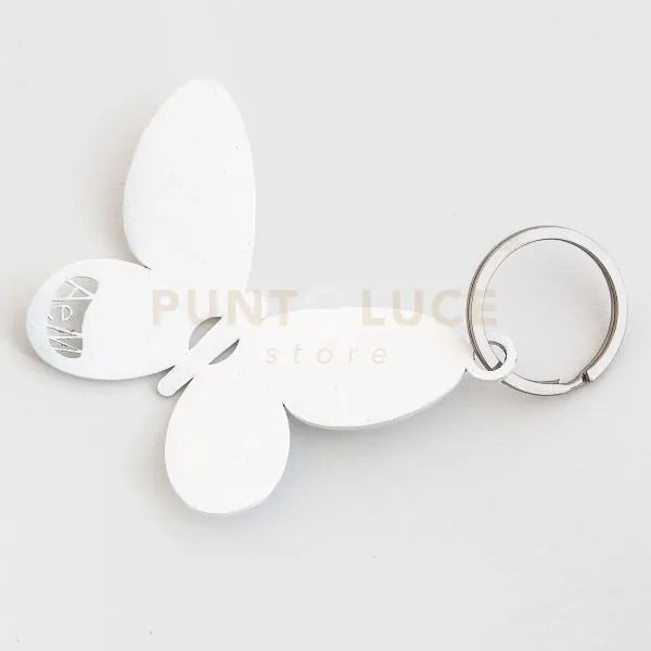 Portachiavi di design farfalla bianco