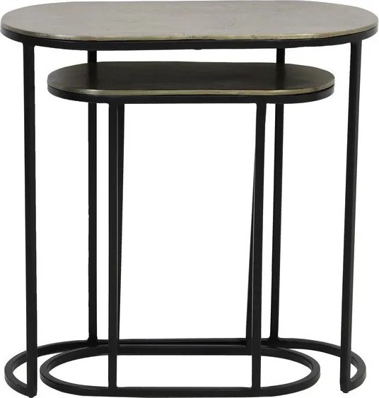 Set di 2 tavolini in metallo 26x53 cm Bocov - Light &amp; Living