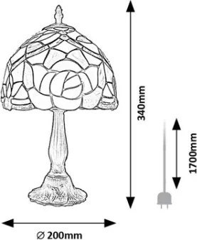Brilagi - Lampada da tavolo Tiffany in vetro colorato GARLAN 1xE14/40W/230V