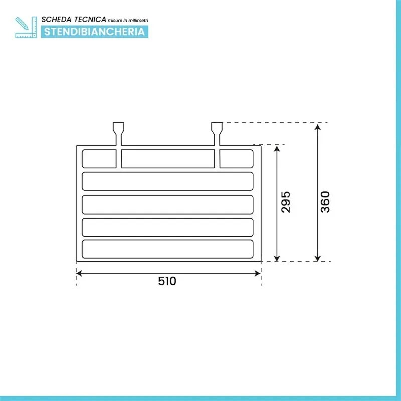 Stendibiancheria termoarredo universale in plastica bianca rigida