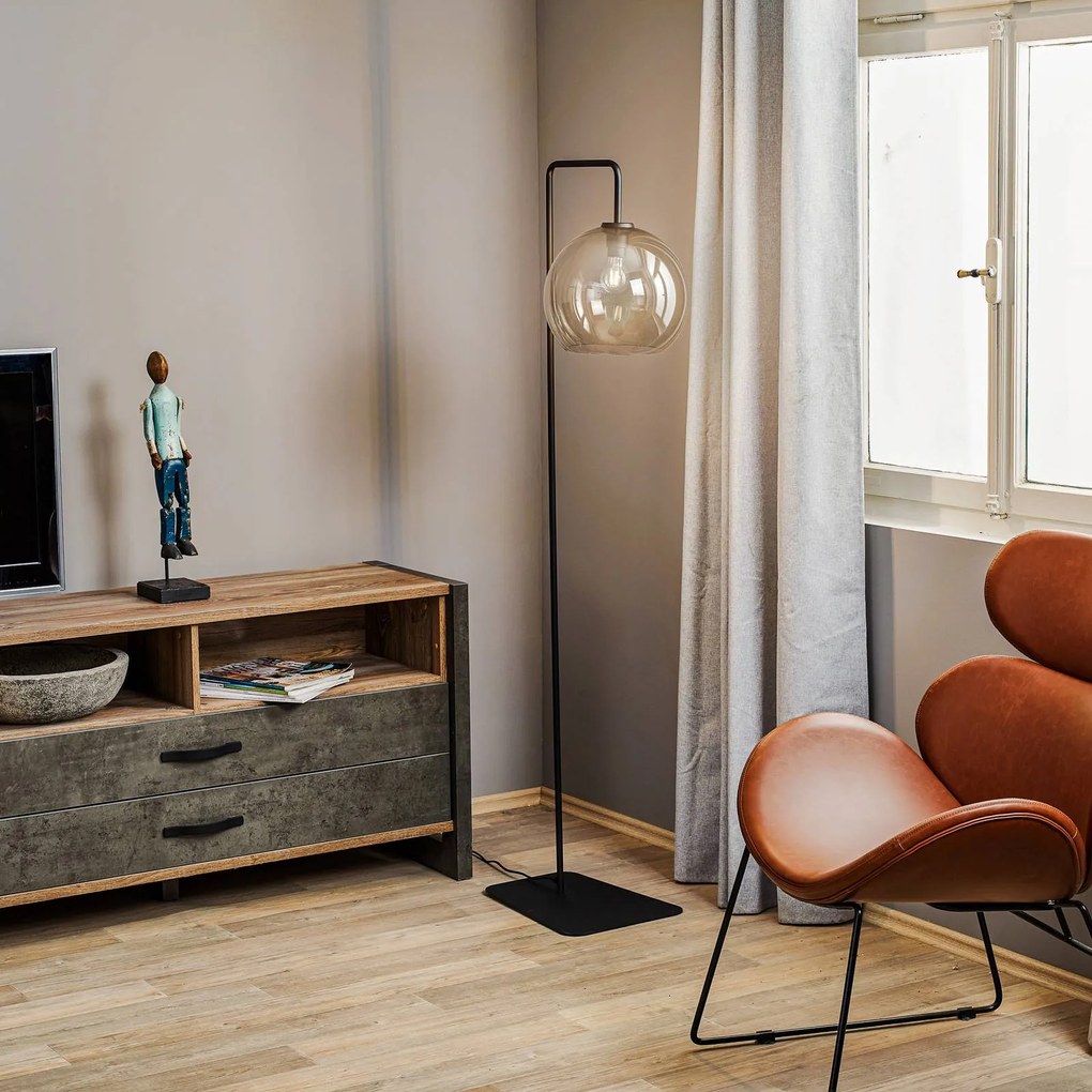 Nowodvorski Lighting Piantana Monaco con paralume a sfera in vetro